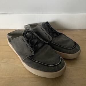 Chaco Ojai 3-Eye Slip On Gray Canvas Folding Heel Loafer Boat Shoes Mens 10.5